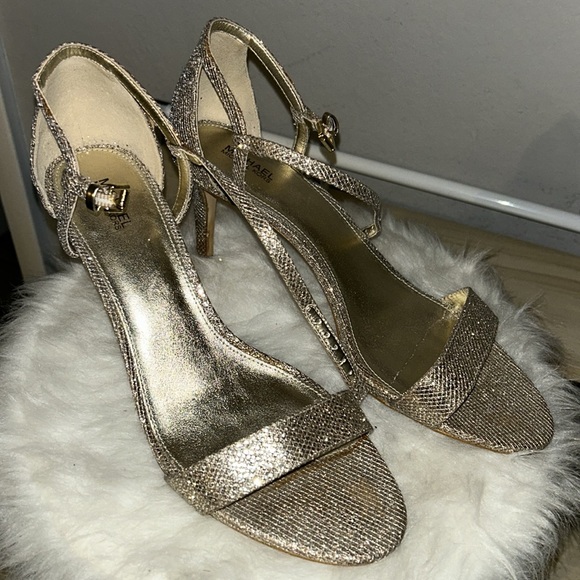 Michael Kors Gold Evening Sandal with Heel - Picture 6 of 7